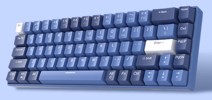 The 68-key mechanical keyboard with its case removed